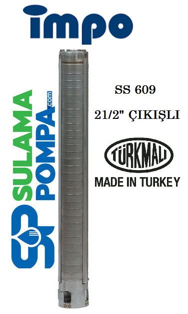 SS 609/29 15 HP 21/2'' ÇIKIŞLI 6'' KOMPLE PASLANMAZ ÇELİK TEK POMPA