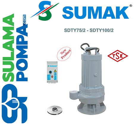 SUMAK SDTY 75/2 7.5 HP DÖKÜM GÖVDELİ AZ KİRLİ SU DALGIÇ POMPA