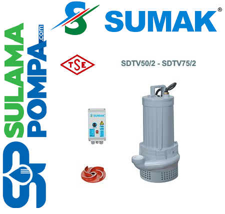 SUMAK SDTV 50/2 5.5 HP 380W VORTEX ÇARKLI FOSEPTİK DALGIÇ POMPA