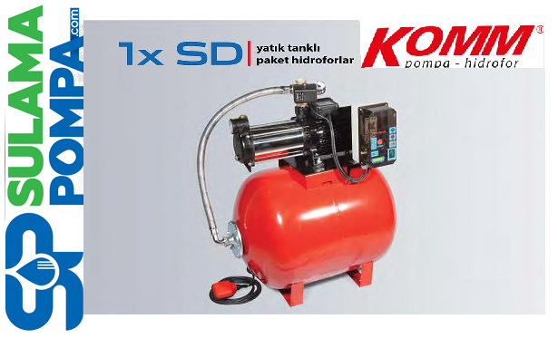 STAR 1xSD 80/8 M 1,5 HP 220V (10 KAT 20 DAİRE) 100 LT YATIK TANKLI PAKET HİDROFOR