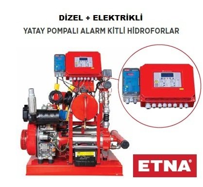 Etna Y2 KO 15/6-40+D10     5.5 Hp Elektrikli- 10Hp Dizel 380V  Yatay Pompalı Alarm Kitli Yangın Hidroforu (Dizel + Elektrikli)