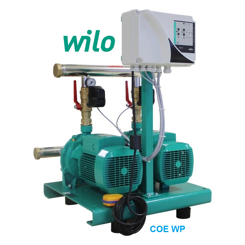 Wilo COE2-WP101  2x1.5kW 380V  Çift Pompalı İki Kademeli Monoblok Yatay Paket Hidrofor