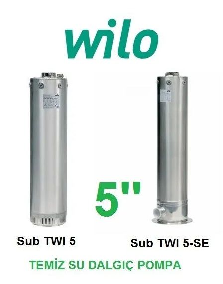 WİLO SUB-TWI5 904 M 1.5kW 220V 5\'\' PASLANMAZ ÇELİK KESON KUYU DALGIÇ POMPA