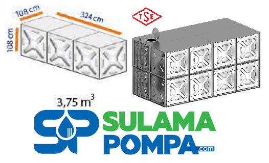 3,75 m3 PASLANMAZ ÇELİK SU DEPOSU