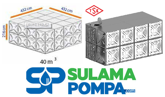 40, m3 PASLANMAZ ÇELİK SU DEPOSU
