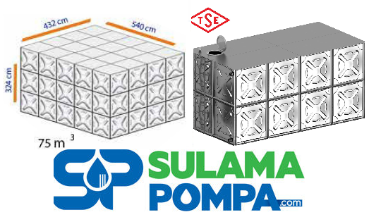 75, m3 PASLANMAZ ÇELİK SU DEPOSU