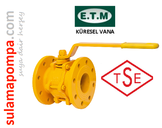 E.T.M YUSAL PN16 25 DN65 TAM GEÇİŞLİ KÜRESEL DOĞALGAZ VANASI - KISA TİP