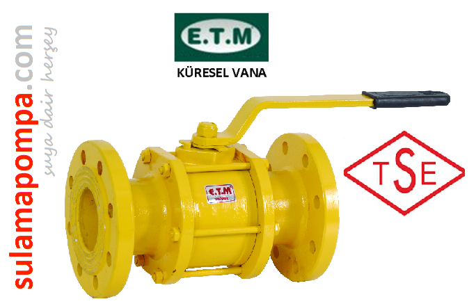 E.T.M YUSAL PN16 25 DN50 TAM GEÇİŞLİ UZUN TİP KÜRESEL DOĞALGAZ VANASI