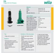 Wilo FA 10.33-223E + T 17-4/12H Ex  4.5kW 380V  Döküm Gövdeli Atıksu Drenaj Dalgıç Pompa