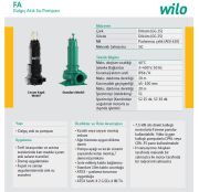 Wilo FA 10.33-238E + T 17-4/16H Ex  6.5kW 380V  Döküm Gövdeli Atıksu Drenaj Dalgıç Pompa