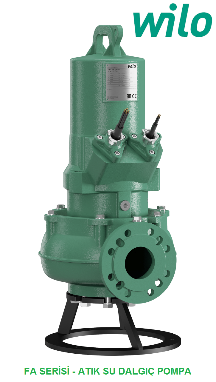 Wilo FA 10.33-238E + T 17-4/16H Ex 6.5kW 380V Döküm Gövdeli Atıksu Drenaj Dalgıç Pompa