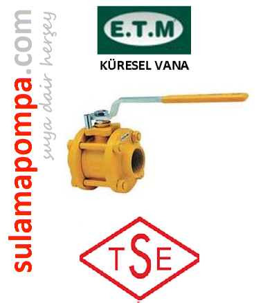 YUSAL E.T.M PN16-25 DN100 İÇTEN DİŞLİ TAM GEÇİŞLİ DOĞALGAZ KÜRESEL VANA