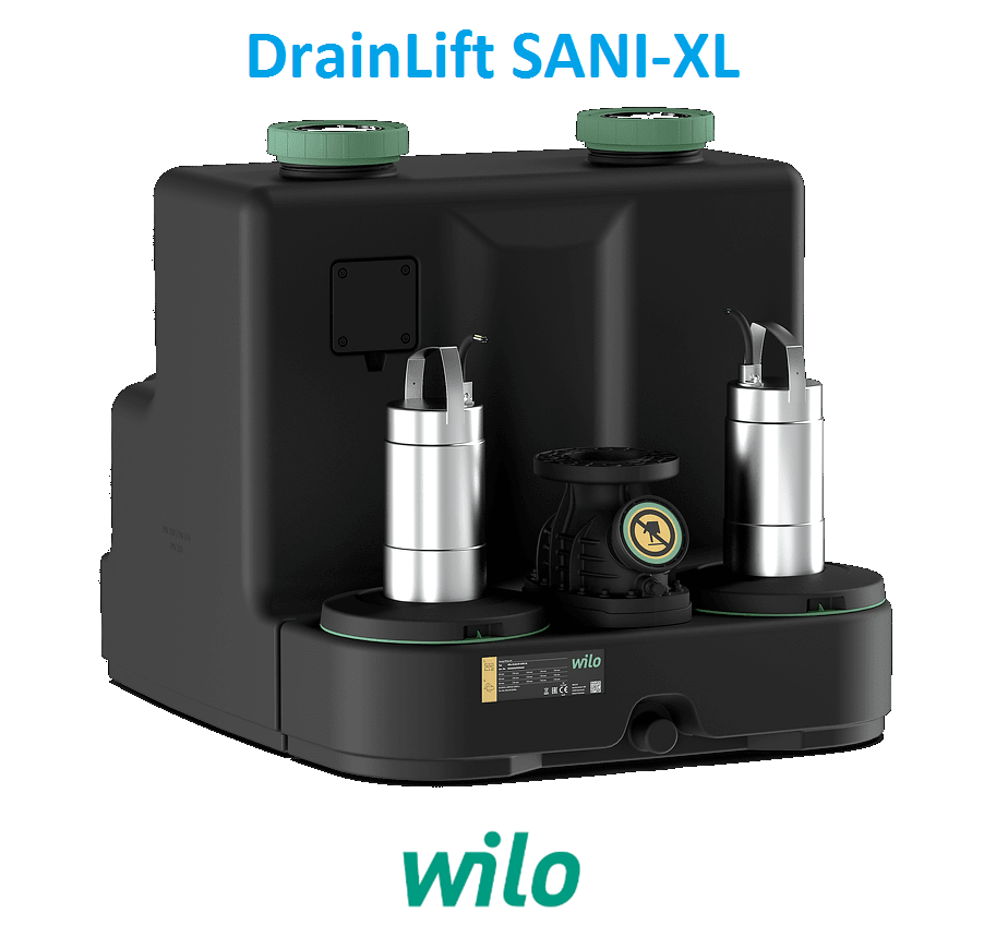 Wilo DrainLift SANI-XL.21T/1  2x2.5kW 380V  Çift Entegre Pompalı Foseptik Tahliye Cihazı (Atıksu Terfi Tesisi)