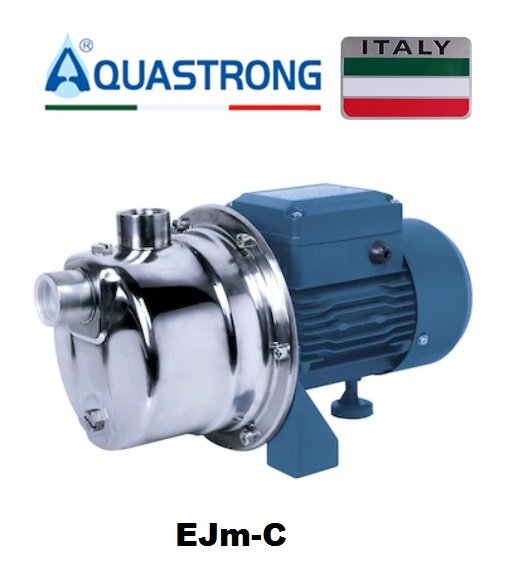 Aquastrong EJm101C       0.75kW 220V  Paslanmaz Çelik Gövdeli Jet Pompa