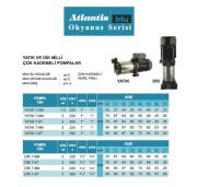 ATLANTİS YATIK 7-5M   1.5 HP-220V   YATIK MİLLİ ÇOK KADEMELİ NORİL FANLI POMPA