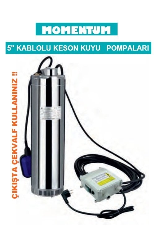 Momentum MXSM408   2Hp 220V   5'' Paslanmaz Fanlı Çok Kademeli Kablolu Dalgıç Pompa