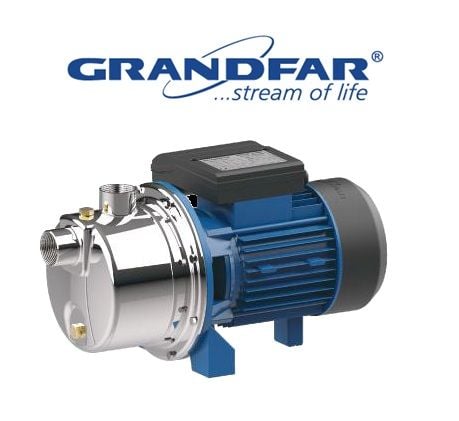 Grandfar  GJSm800  1.1Hp 220V  Paslanmaz Çelik Gövdeli Kendinden Emişli Jet Pompa