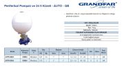 Grandfar AUTO-QB60  0.5Hp 220V Preferikal Pompalı ve 24 Litre Küre Tanklı Paket Hidrofor