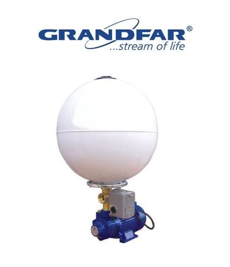 Grandfar AUTO-QB80  1Hp 220V Preferikal Pompalı ve 24 Litre Küre Tanklı Paket Hidrofor