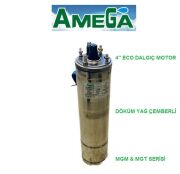 Amega MGM 100  1Hp 220V 4'' Döküm Yağ Çemberli Derin Kuyu Sondaj Dalgıç Motor (Eco motor)