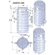 SFA SANIFOS 1300 2 GR S  220V Çift Pompalı Bıçaklı Monofaze Foseptik  Atık Su Tahliye Cİhazı