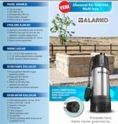 Alarko Diamond EC-TDS1000  Multi Inox 1.25Hp 220V Paslanmaz Çelik Gövdeli Keson Kuyu ve Sarnıçlar İçin Dalgıç Pompa - Aisi 304