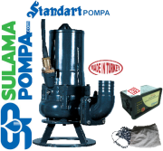 STANDART C 50-200 VX 156.2/ 4.HP 380W AÇIK VORTEX FANLI PİS SU FOSEPTİK DALGIÇ POMPA