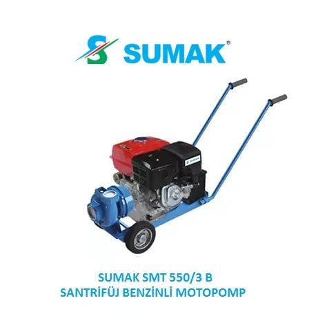 Sumak SMT550/3 B  4Hp 3000 Devir Marşlı Benzinli Santrifüj Motopomp (Giriş: 3'' - Çıkış: 2 1/2) - Fiyat için bizi arayınız.