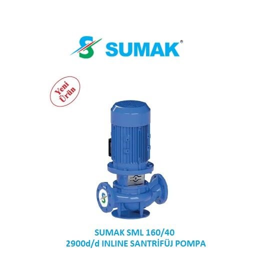 Sumak SML160/40 2.2kW 380V İNLİNE SANTRİFÜJ POMPA - 2900 d/d