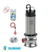 SUMAK SDTV 20/2 İNOX 2.2HP 380V Paslanmaz Açık Fanlı Foseptik Dalgıç Pompa