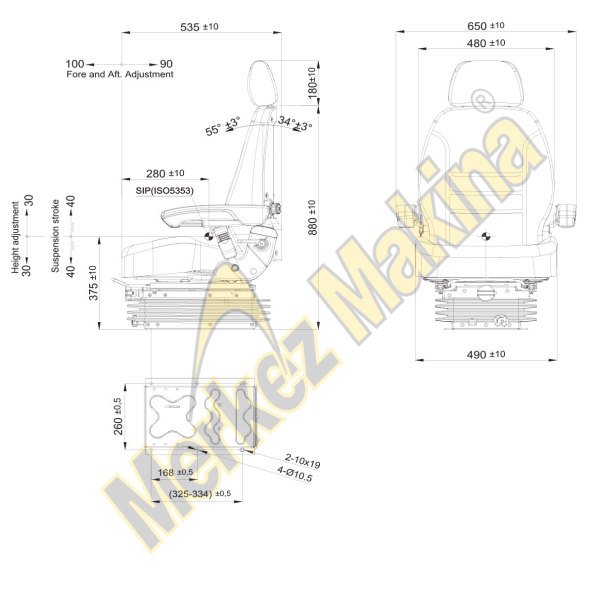 P160/M110X İŞ MAKİNALARI KOLTUKLARI