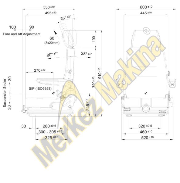 P408/MN60 İŞ MAKİNALARI KOLTUKLARI