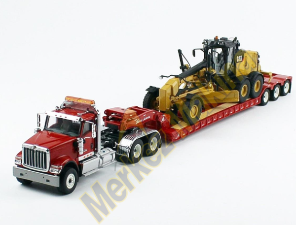 CAT 85598 1:50 International HX520 Kırmızı Çekici + XL 120 Dorse ve CAT 12M3 Greyder