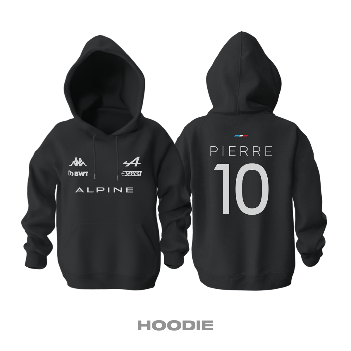 Alpine F1 Team: Black Crew Edition 2023 Kapüşonlu Hoodie