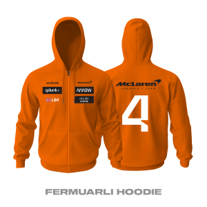 McLaren F1 Team: Orange Edition 2023 Fermuarlı Kapüşonlu Hoodie