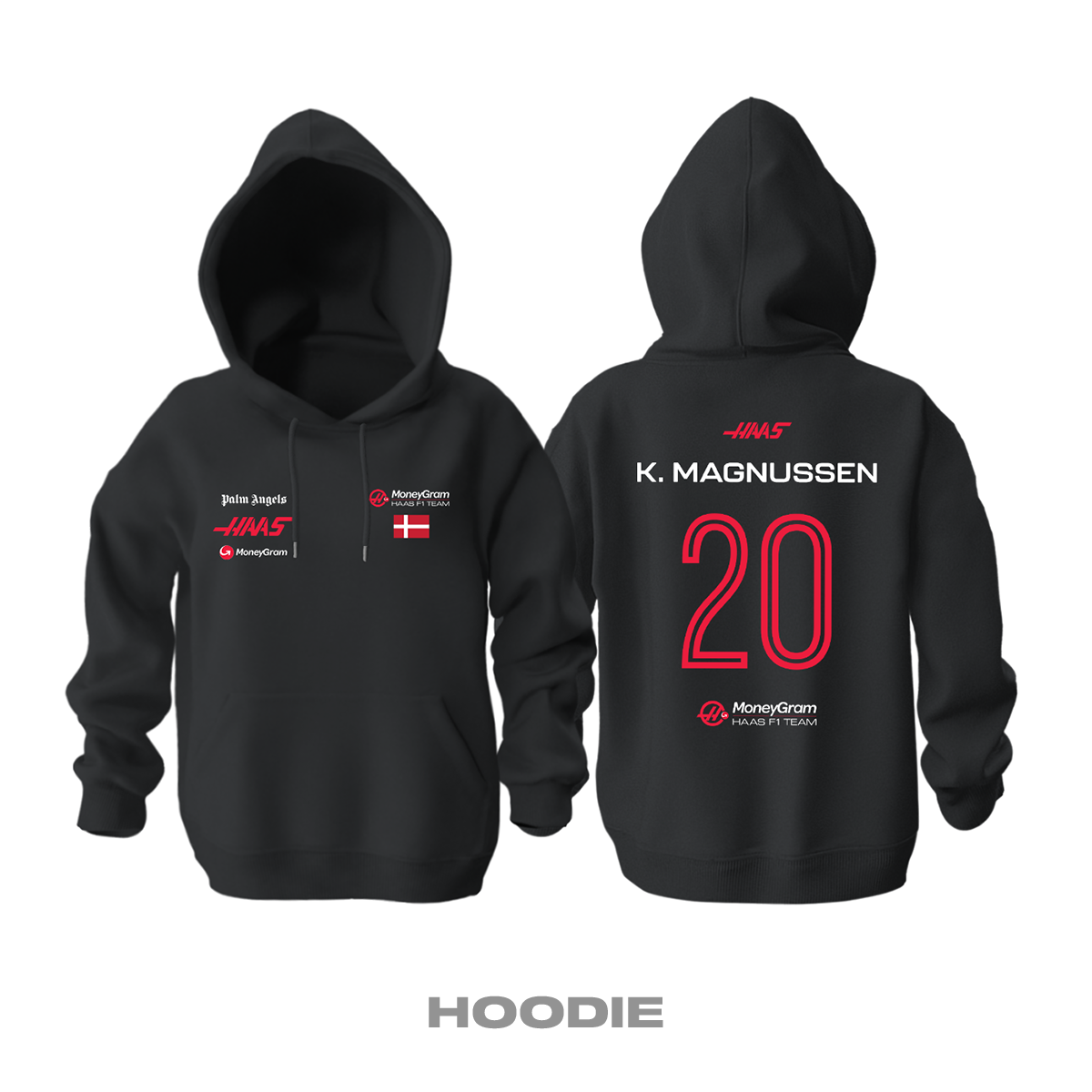 Haas F1 Team: Black Crew Edition 2023 Kapüşonlu Hoodie