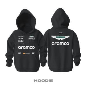 Aston Martin F1 Team: AMR24 - Black Edition Kapüşonlu Hoodie