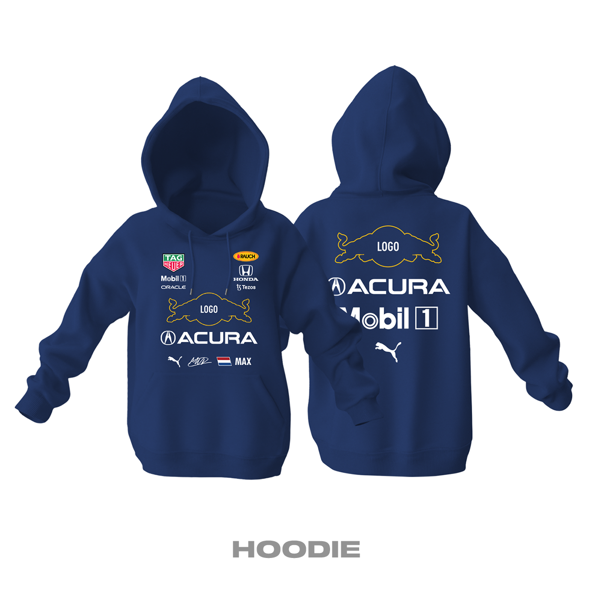 Oracle Racing: Acura Navy Edition Kapüşonlu Hoodie