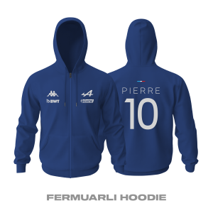 Alpine F1 Team: Navy Crew Edition 2023 Fermuarlı Kapüşonlu Hoodie