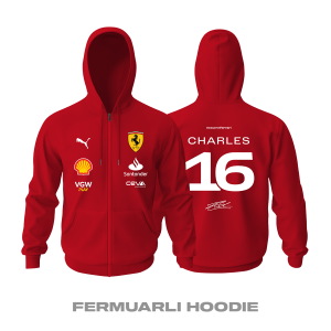 Scuderia Ferrari: Red Crew Edition 2023 Fermuarlı Kapüşonlu Hoodie