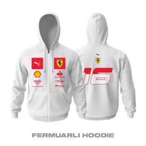 Scuderia Ferrari: Monaco GP Edition 2023 Fermuarlı Kapüşonlu Hoodie