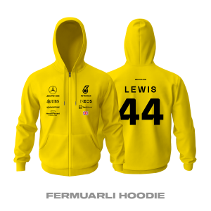 AMG Petronas F1 Team: W14 Yellow Crew Edition 2023 Fermuarlı Kapüşonlu Hoodie