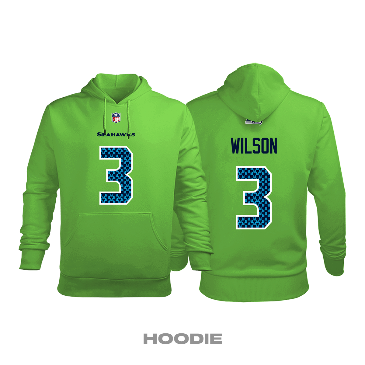 Seattle Seahawks: Neon Green Edition 2020/2021 Kapüşonlu Hoodie