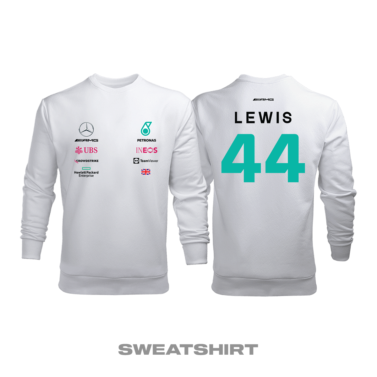 AMG Petronas F1 Team: White Crew Edition 2023 Sweatshirt