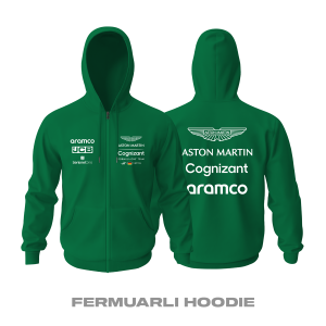 Aston Martin F1 Team: Verdant Edition 2022 Fermuarlı Kapüşonlu Hoodie