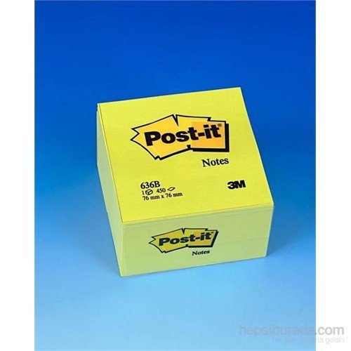 Post-it® Küp Not, Sarı, 450 yaprak, 76x76mm