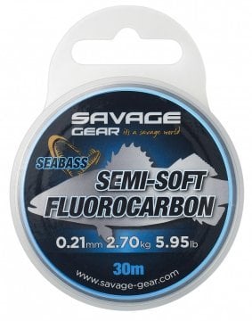 Savage Gear Semi-Soft Fluorocarbon Seabass 30 M Clear 0.39 MM 8.04 KG 17.72 LB