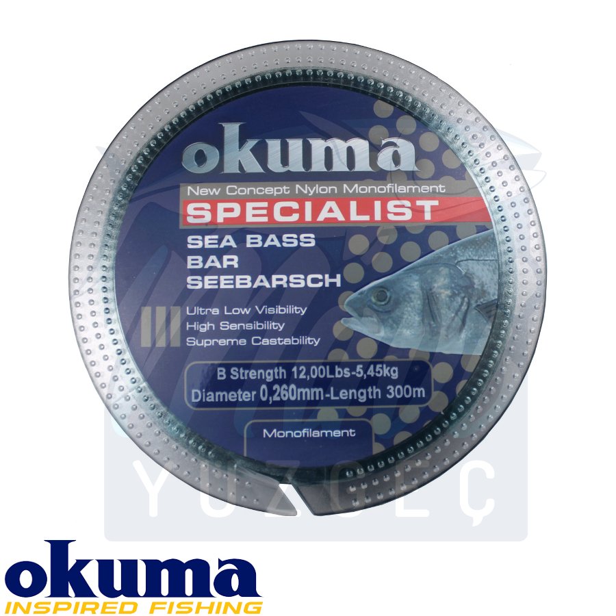 Okuma Seabass 300 mt 20,00 lb 9,09 kg 0,34 mm Moss Green Misina