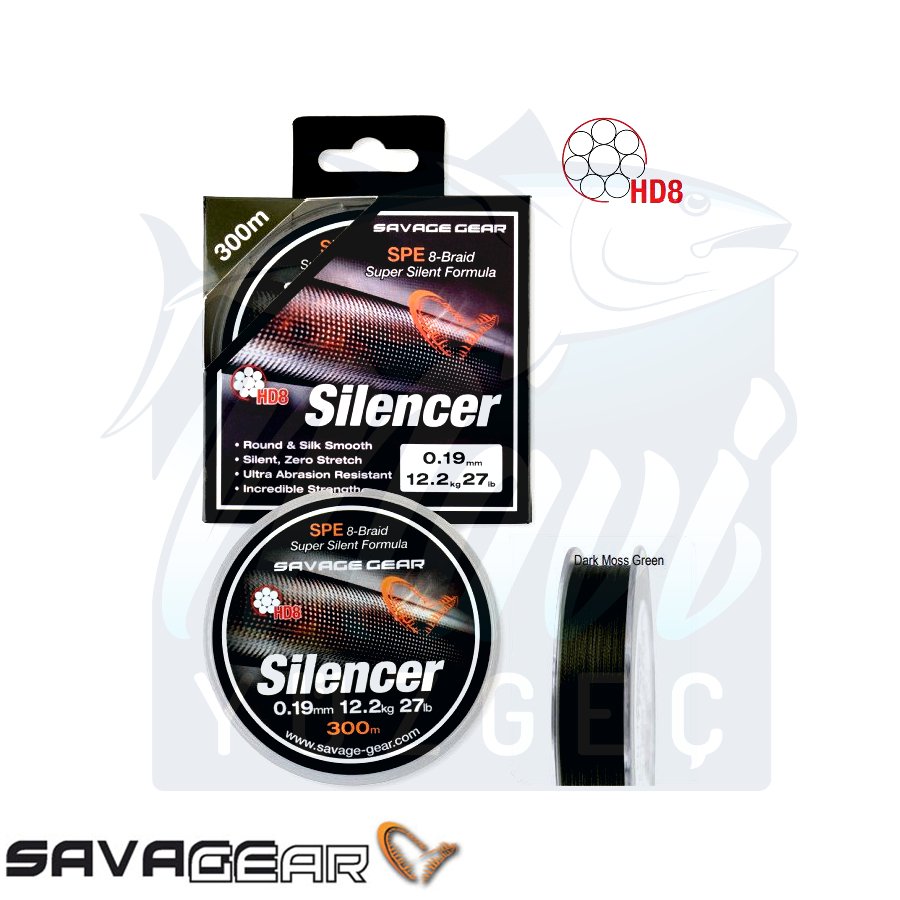 Savage Gear HD8 Silencer Braid 120mt Green Örgü İp 0,09 mm