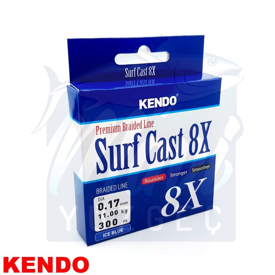 Kendo Surf Cast 8X Fıghtıng 300mt Örgü İp ( ICE BLUE) 0,10 mm